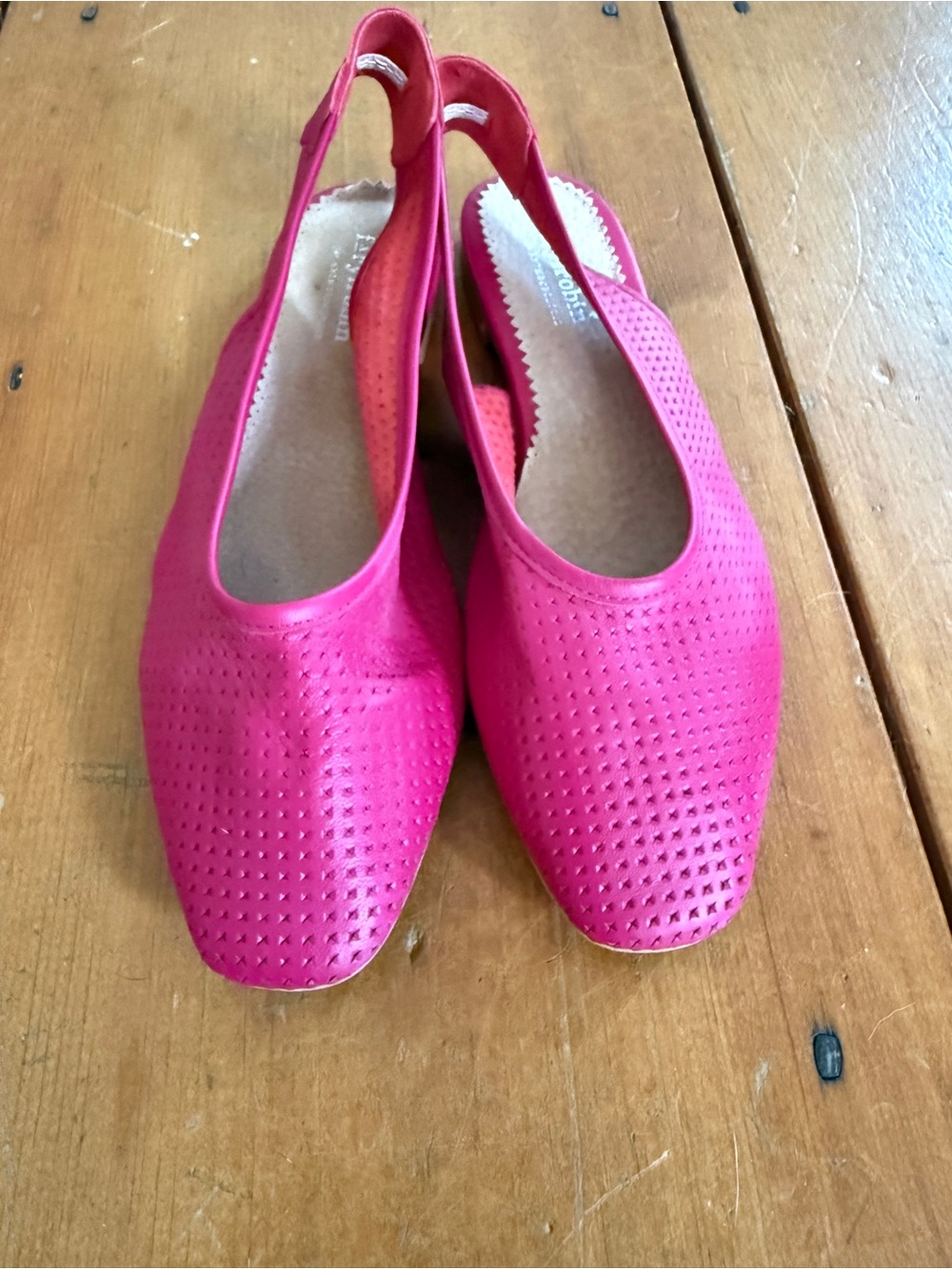 Farylrobin Anthropology Hot Pink Perforated Slingback Flats